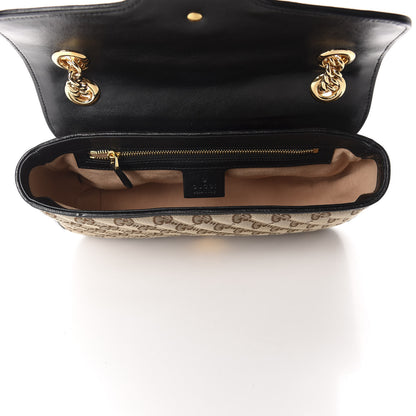 Gucci Monogram Matelasse Diagonal Small GG Marmont Shoulder Bag Beige Black 6 of 11