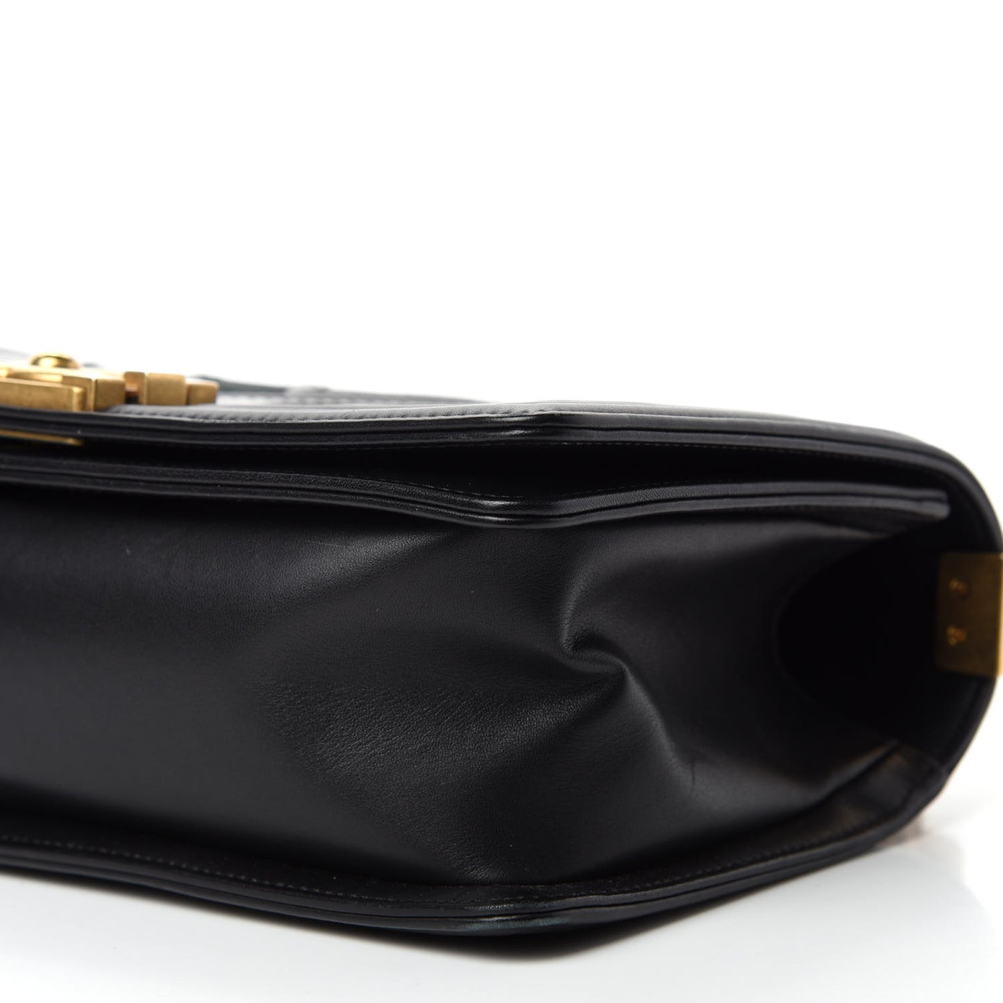 Caviar Suede Calfskin Chevron Medium Boy Flap Black