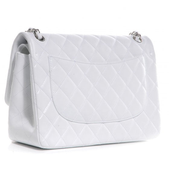 Chanel Caviar Jumbo Double Flap White 3 of 9
