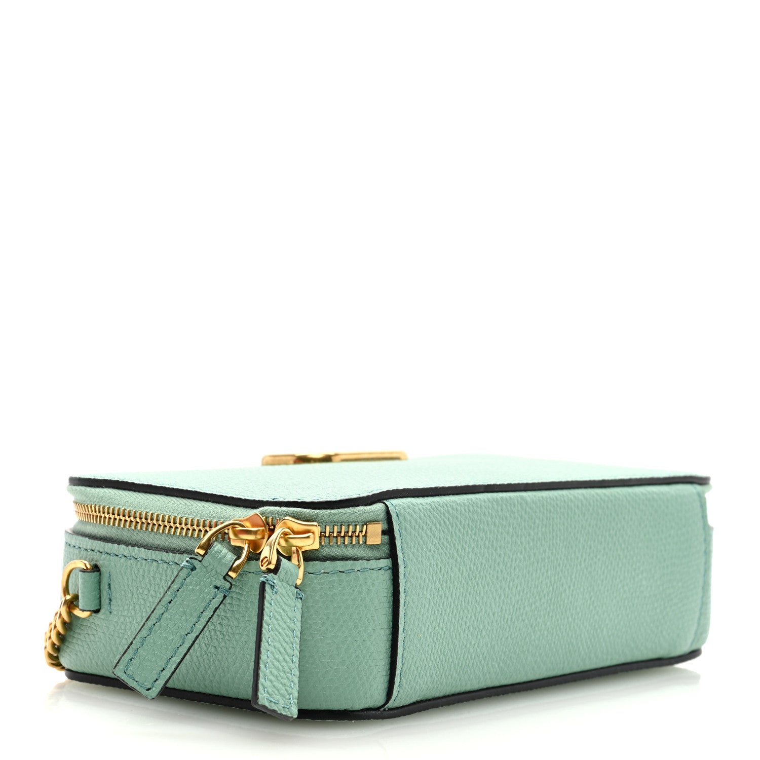 Valentino Garavani Grained Calfskin VLogo Zip Crossbody Light Green 4 of 9