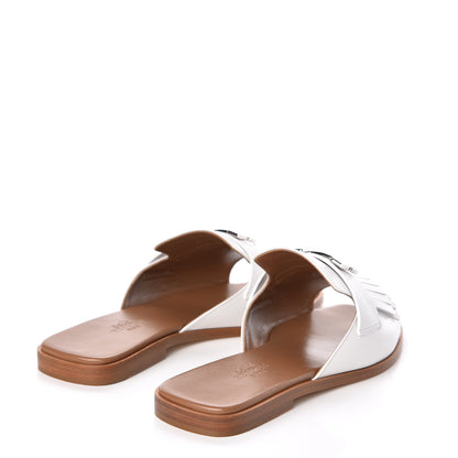 Hermes Calfskin Auteuil Sandals 37 White 4 of 8