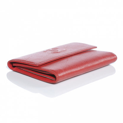 Chanel Caviar Large Flap Wallet Red 4 of 9