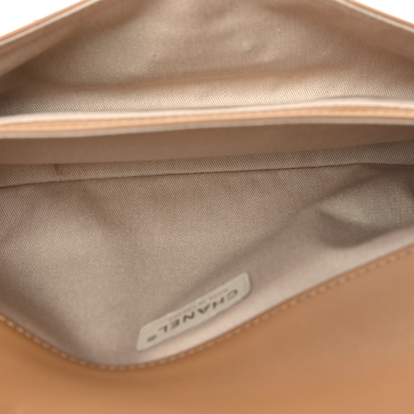 Lambskin Mademoiselle Chocolate Bar Shoulder Bag Beige