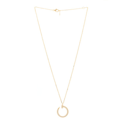 Cartier 18K Yellow Gold Diamond Juste Un Clou Paved Pendant Necklace 3 of 6