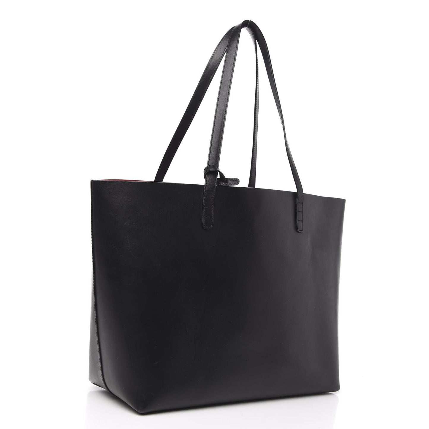 Calfskin Large Shopping Tote Black Flamma