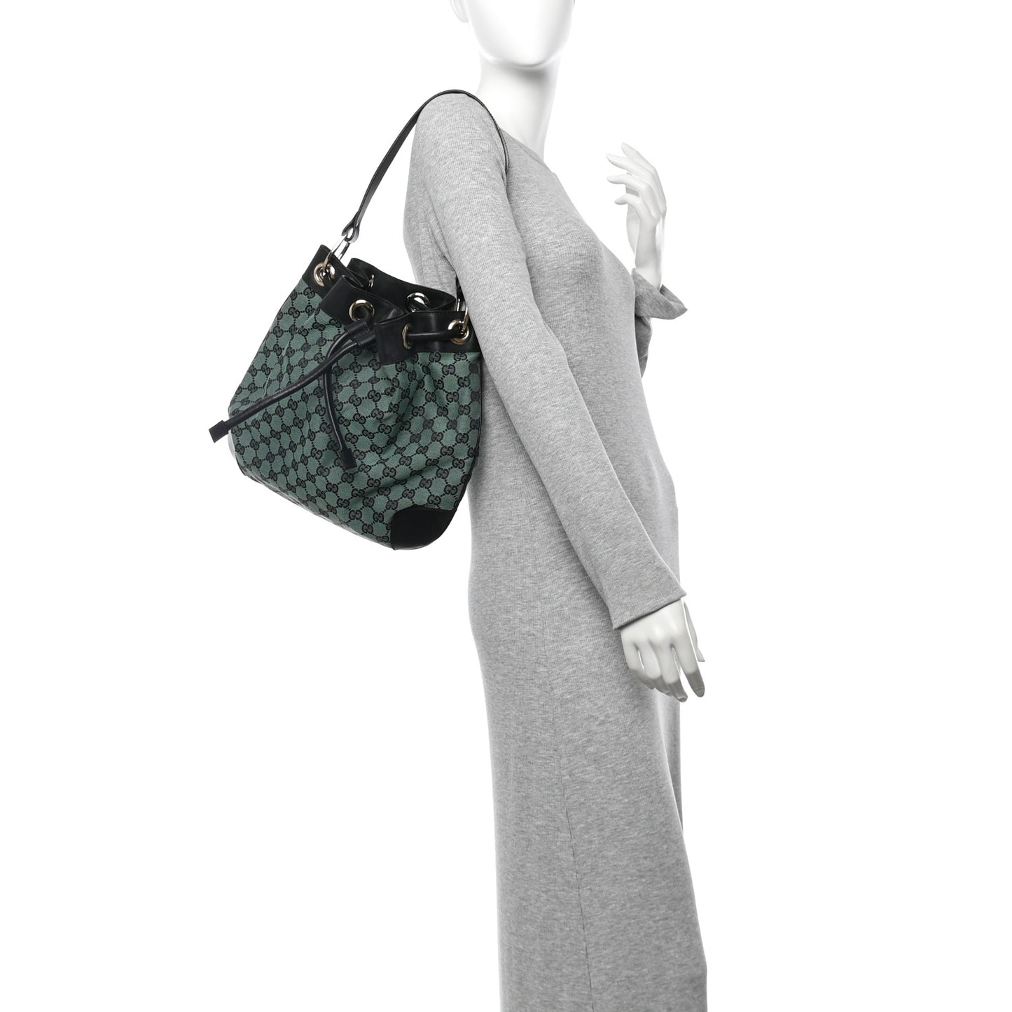 Monogram Drawstring Shoulder Bag Green