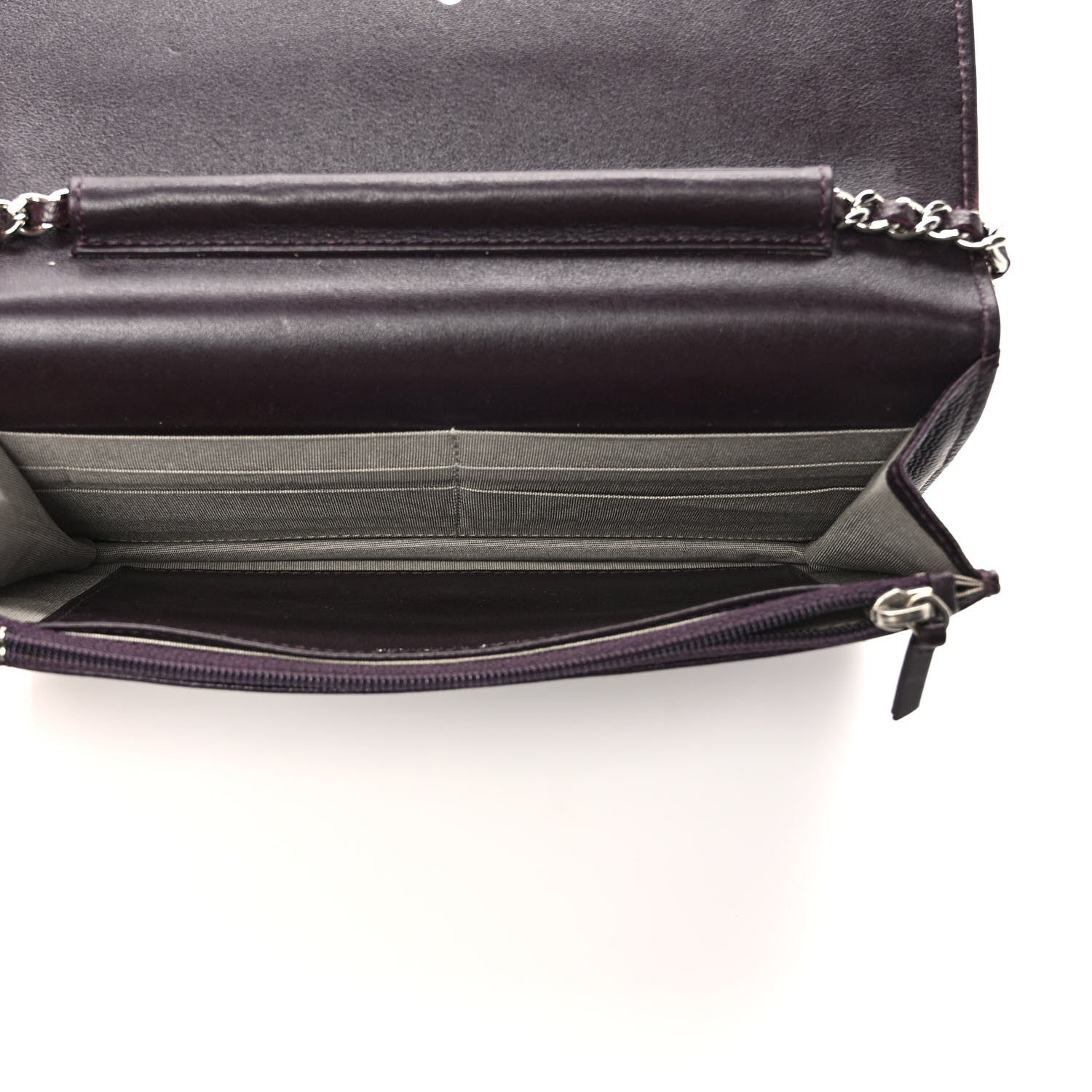 Chanel Caviar Sevruga Wallet on Chain WOC Plum 5 of 8