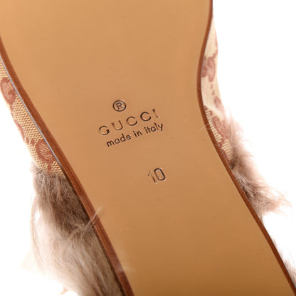 Gucci GG Monogram Fur Mens Princetown Slippers 10 Beige Ruggine Rust 7 of 10