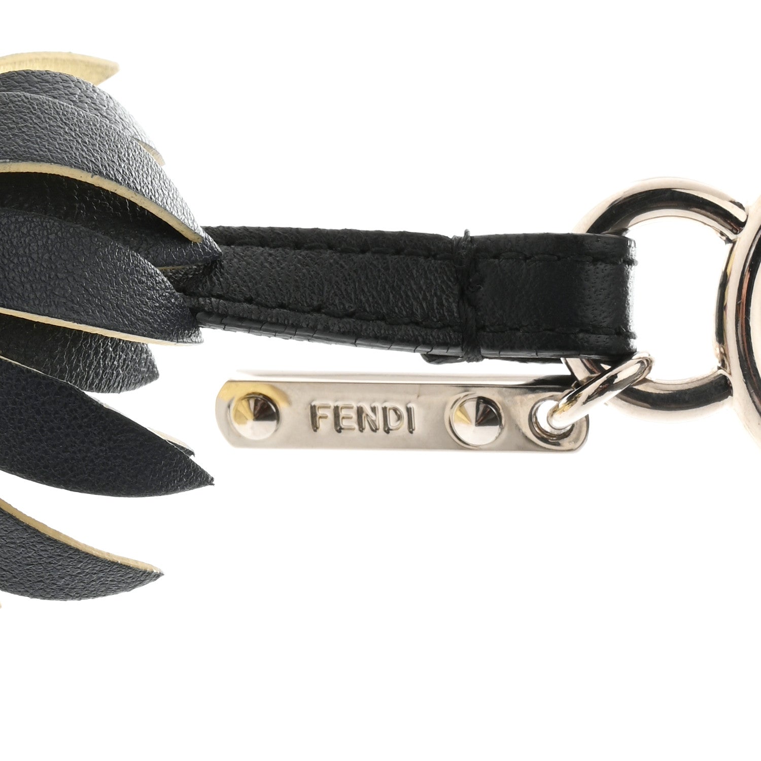 Fendi Fox Rabbit Fur Nappa Pineapple Bag Charm Rosa Scuro Banana Multicolor 3 of 4