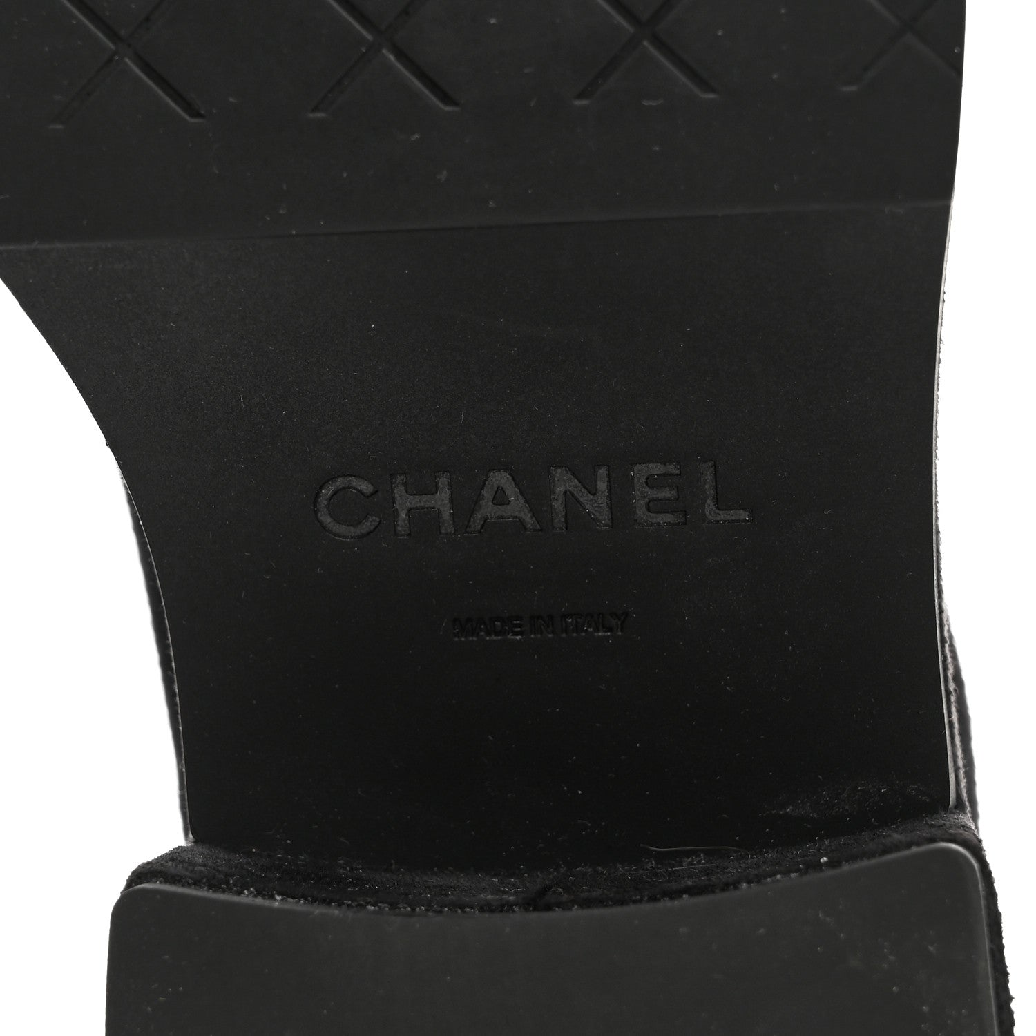 Chanel Suede Kidskin CC Platform Loafers 37 Black 7 of 10