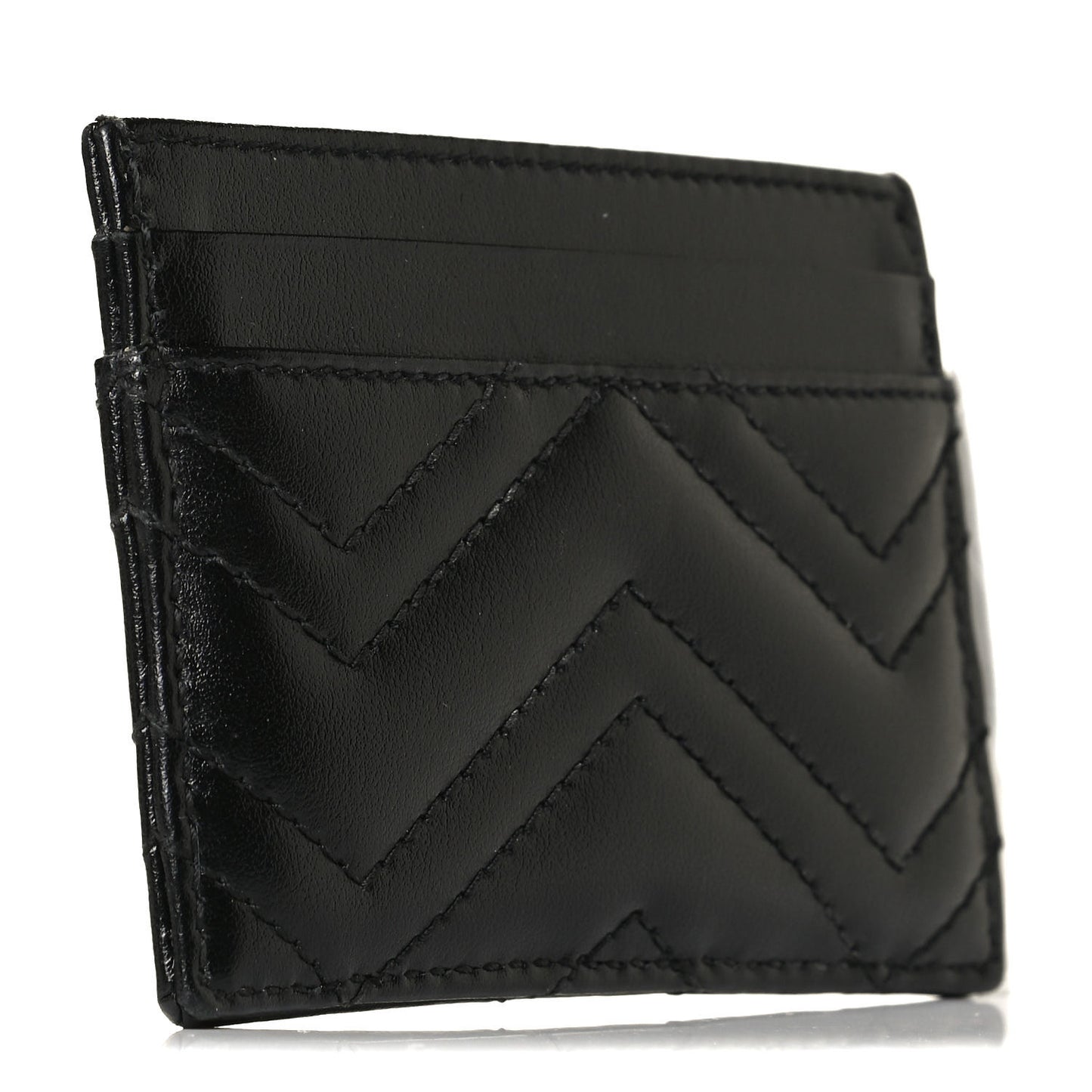 Calfskin Matelasse GG Marmont Card Holder Black