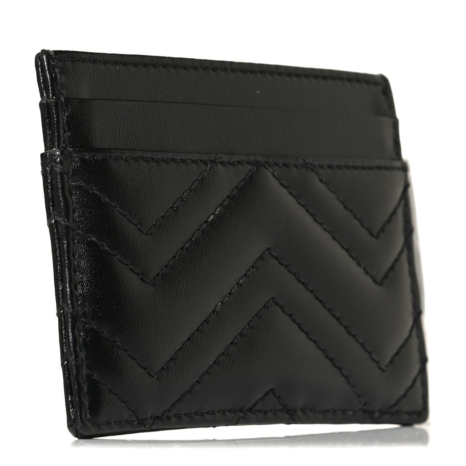 Gucci Calfskin Matelasse GG Marmont Card Holder Black 3 of 8