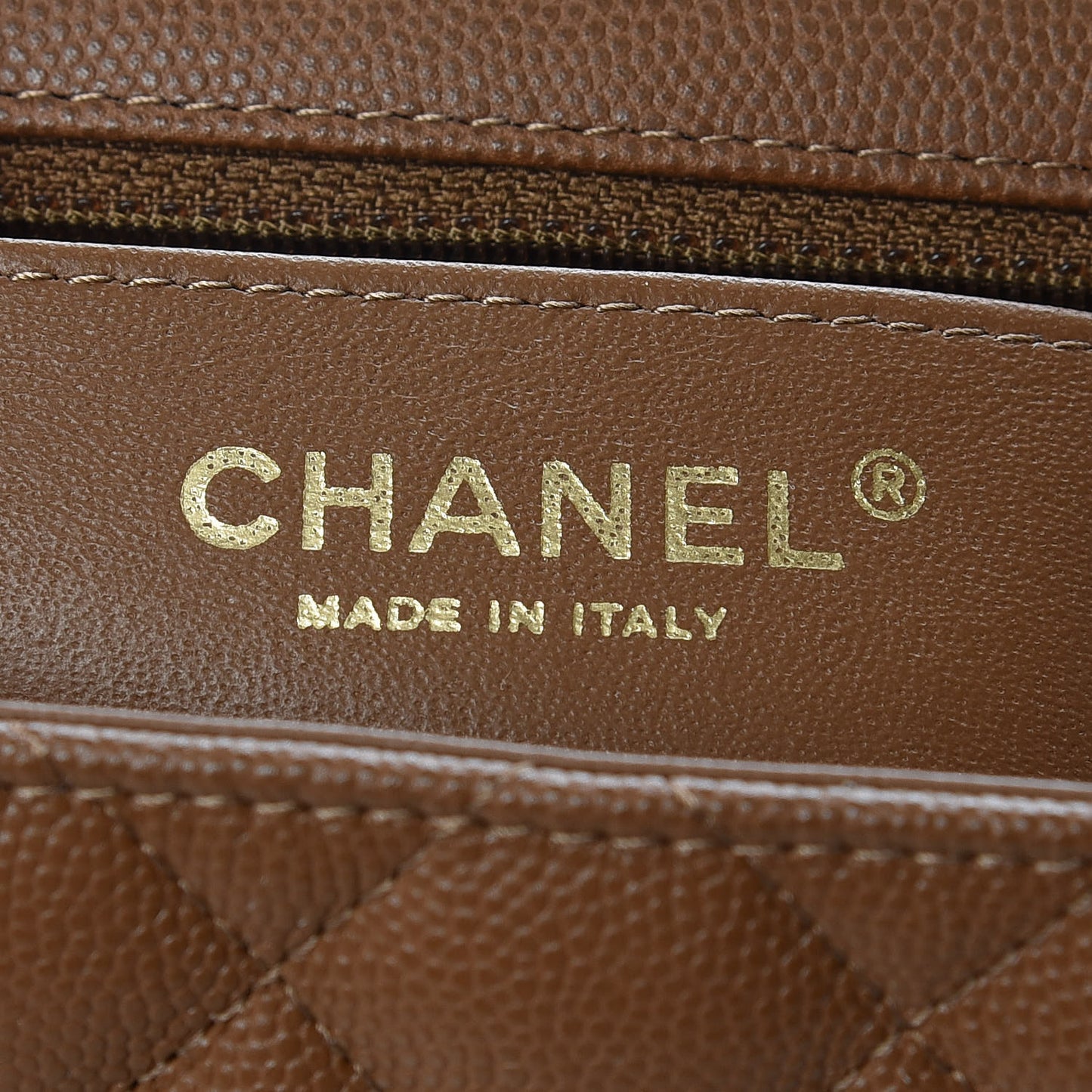 Caviar Quilted Mini Square Flap Brown