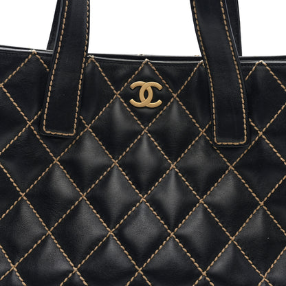 Chanel Calfskin Wild Stitch Large Tote Black 8 of 10