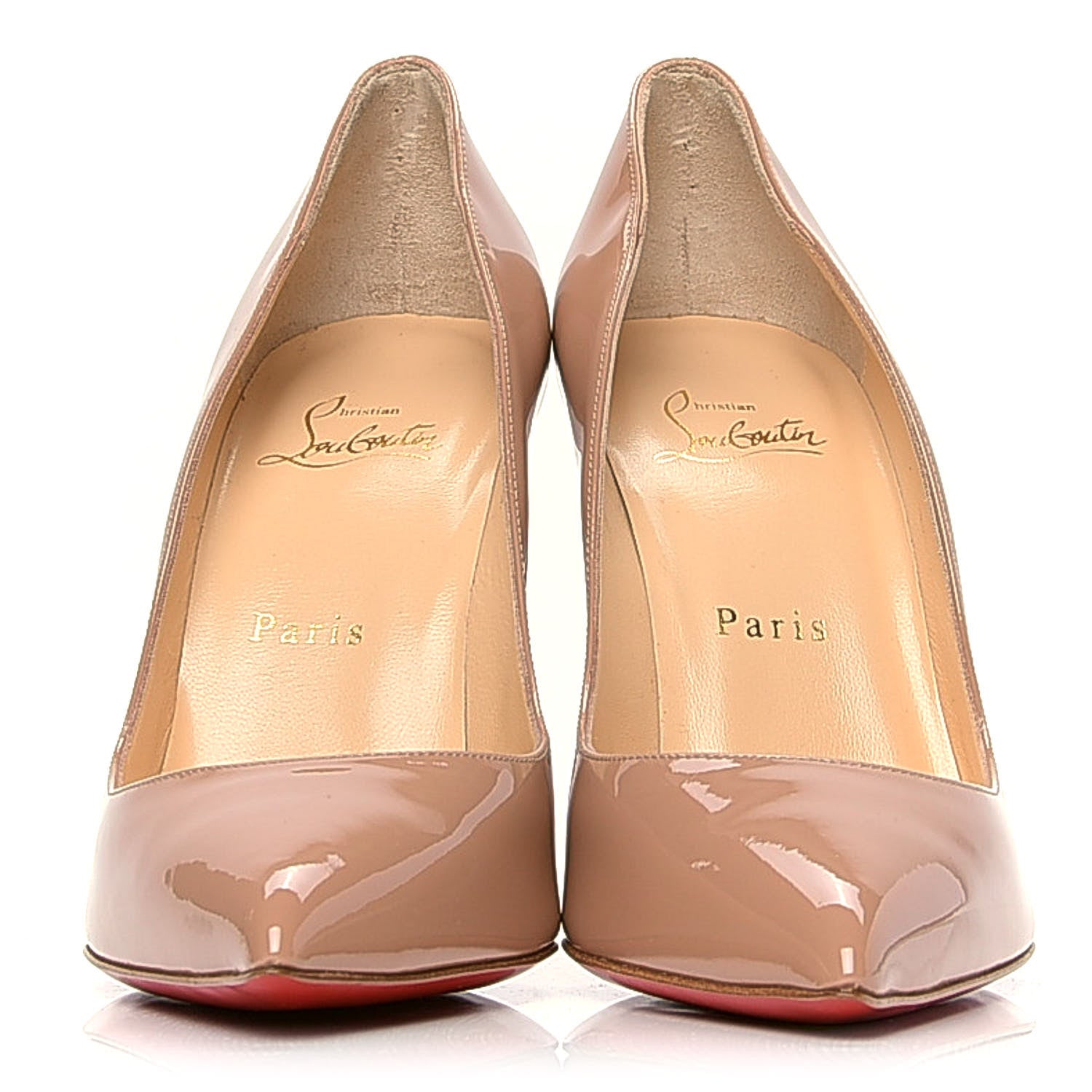 Christian Louboutin Patent Pigalle Follies 100 Pumps 38 Nude 2 of 10