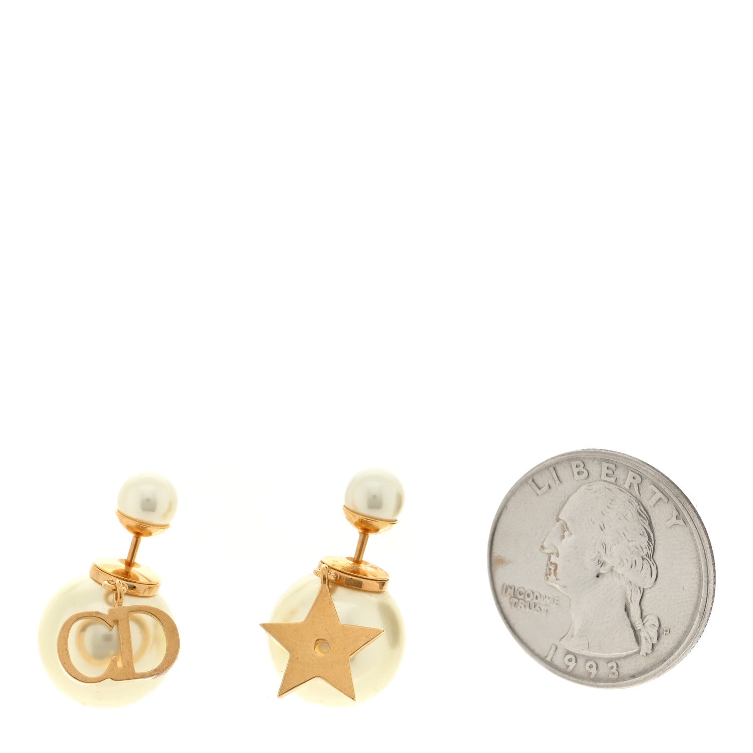 Christian Dior Pearl Mise En Dior Logo Tribal Earrings 2 of 4