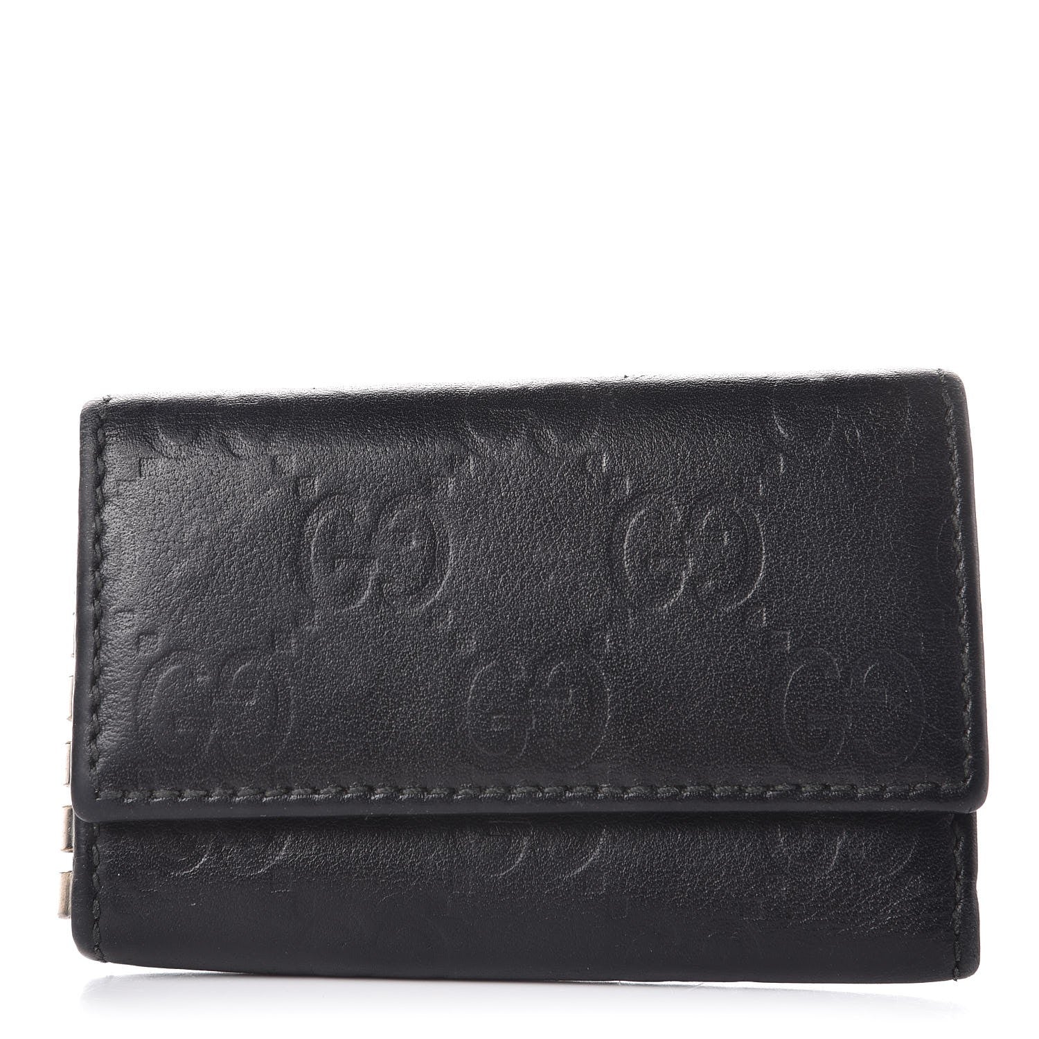 Gucci Guccissima 6 Key Holder Case Black 1 of 7