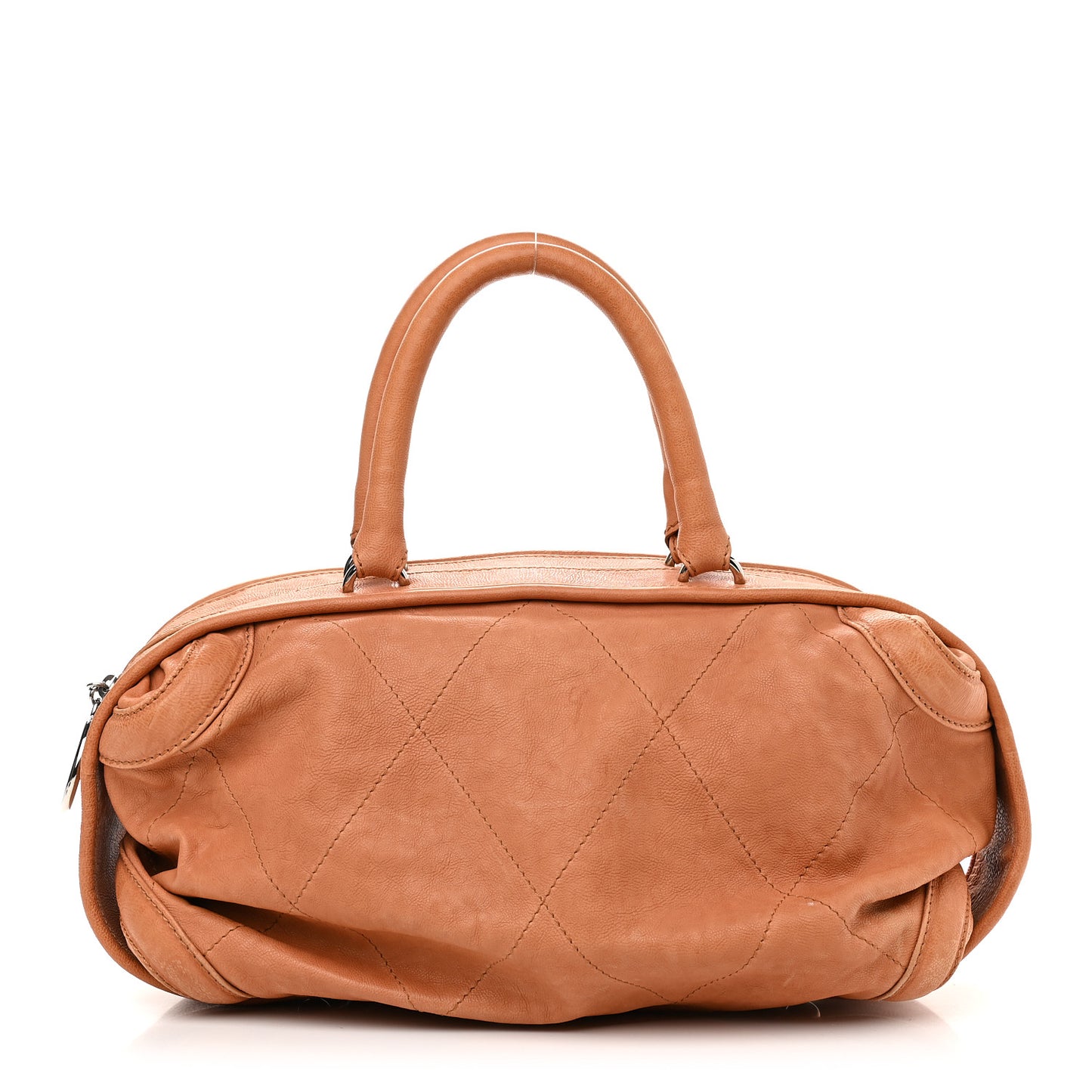 Calfskin Stitched Bowler Light Brown