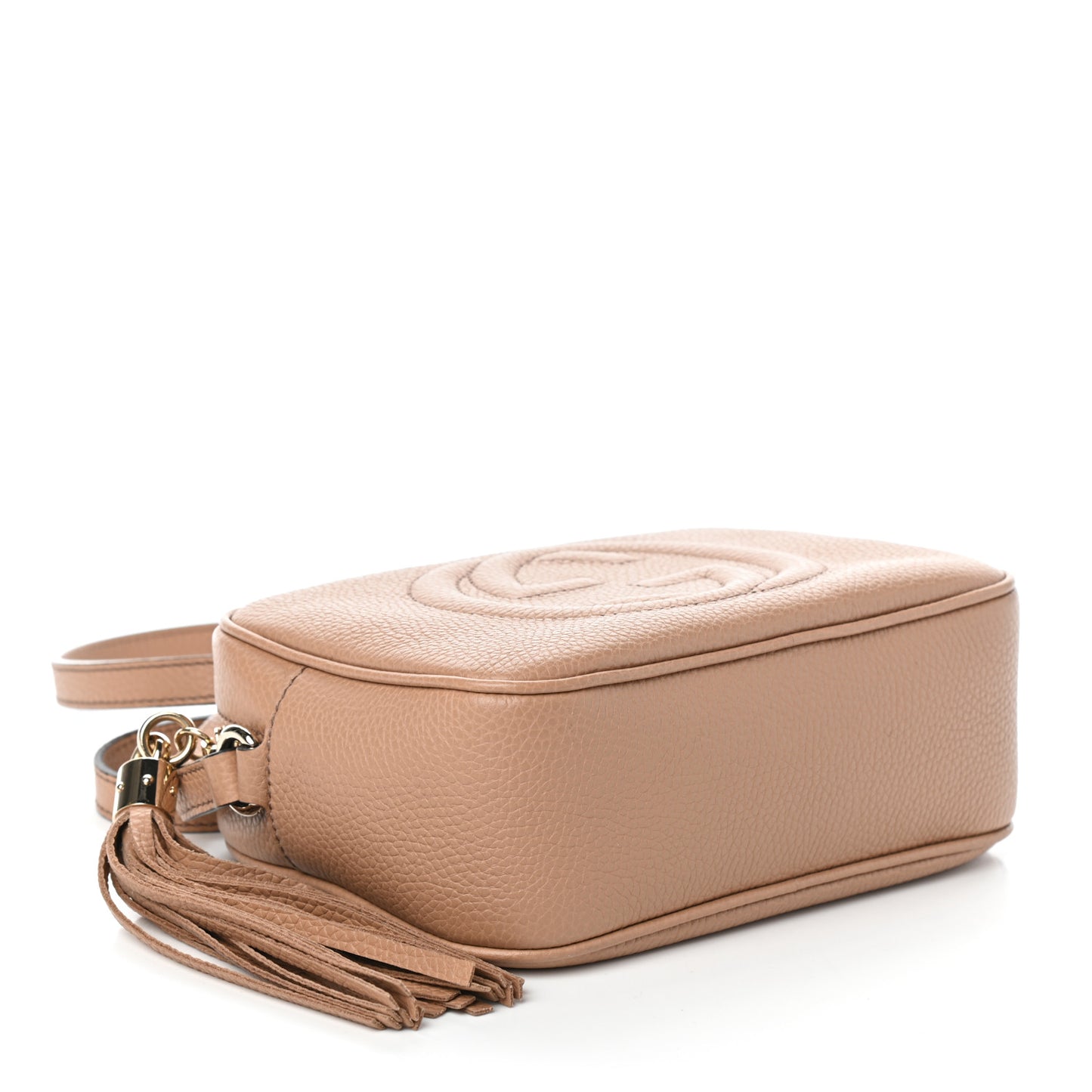 Pebbled Calfskin Small Soho Disco Bag Rose Beige
