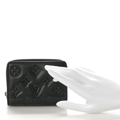 Louis Vuitton Lambskin Embossed Monogram Lou Coussin Wallet Black 2 of 9