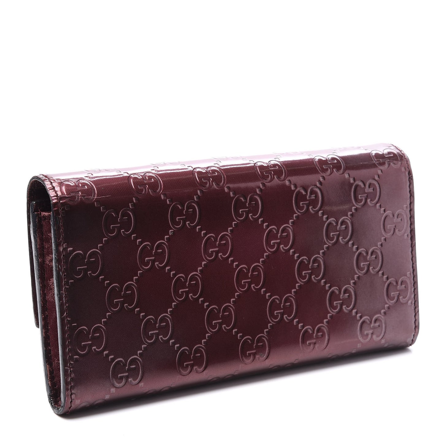 Shine Guccissima Lovely Heart Continental Wallet Scarlatto
