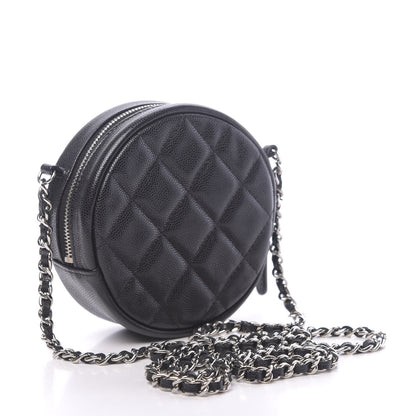 Chanel Caviar Quilted Round Clutch With Chain Black 3 of 11