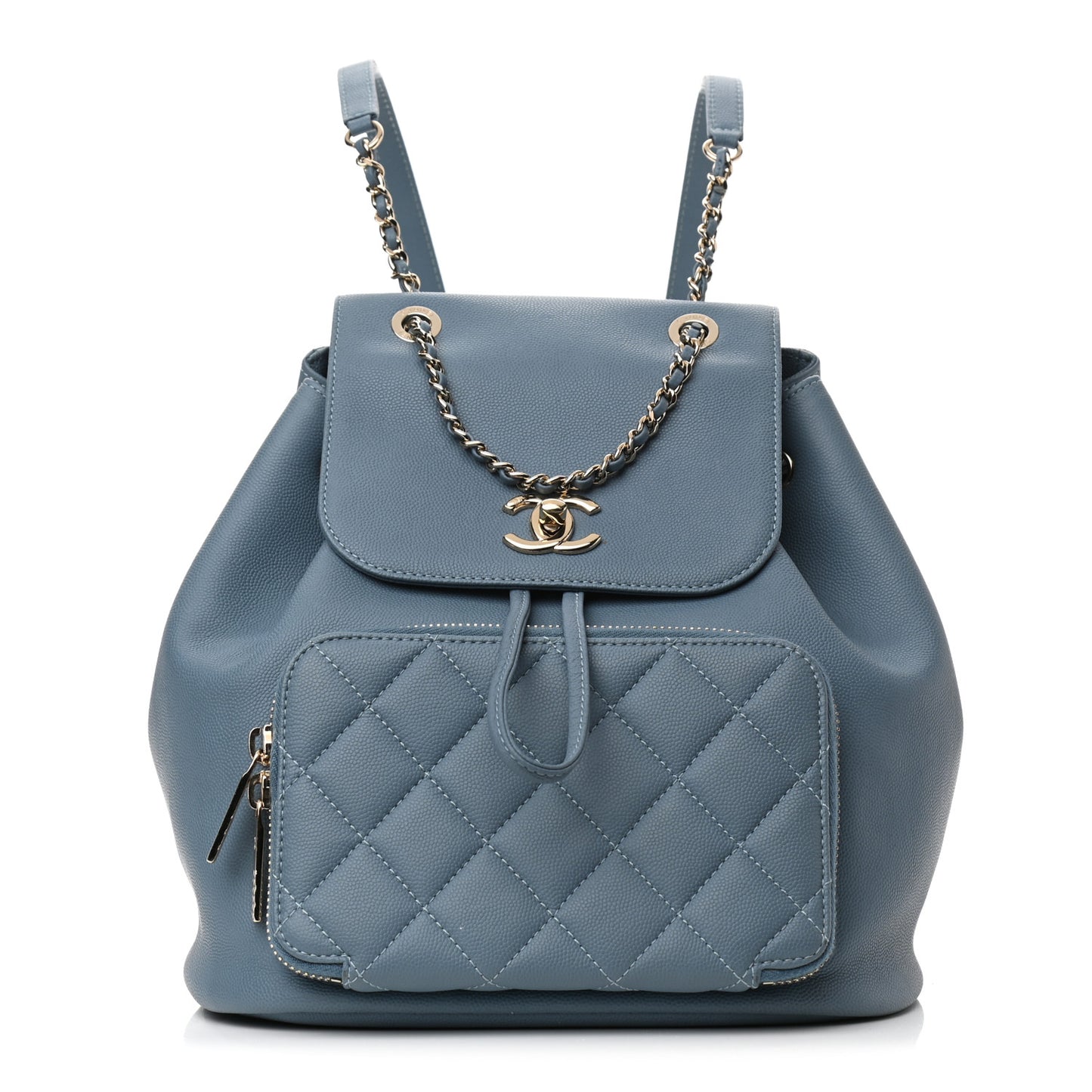 Caviar Quilted Business Affinity Backpack Blue