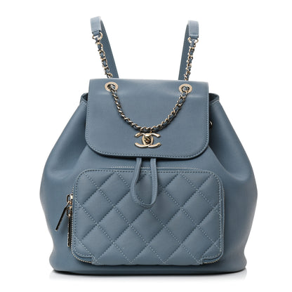 Chanel Caviar Quilted Business Affinity Backpack Blue 1 of 8