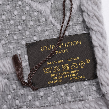 Louis Vuitton Wool Silk Logomania Scarf Pearl Grey 5 of 5