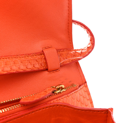 Celine Snakeskin Medium Classic Box Flap Orange 11 of 17
