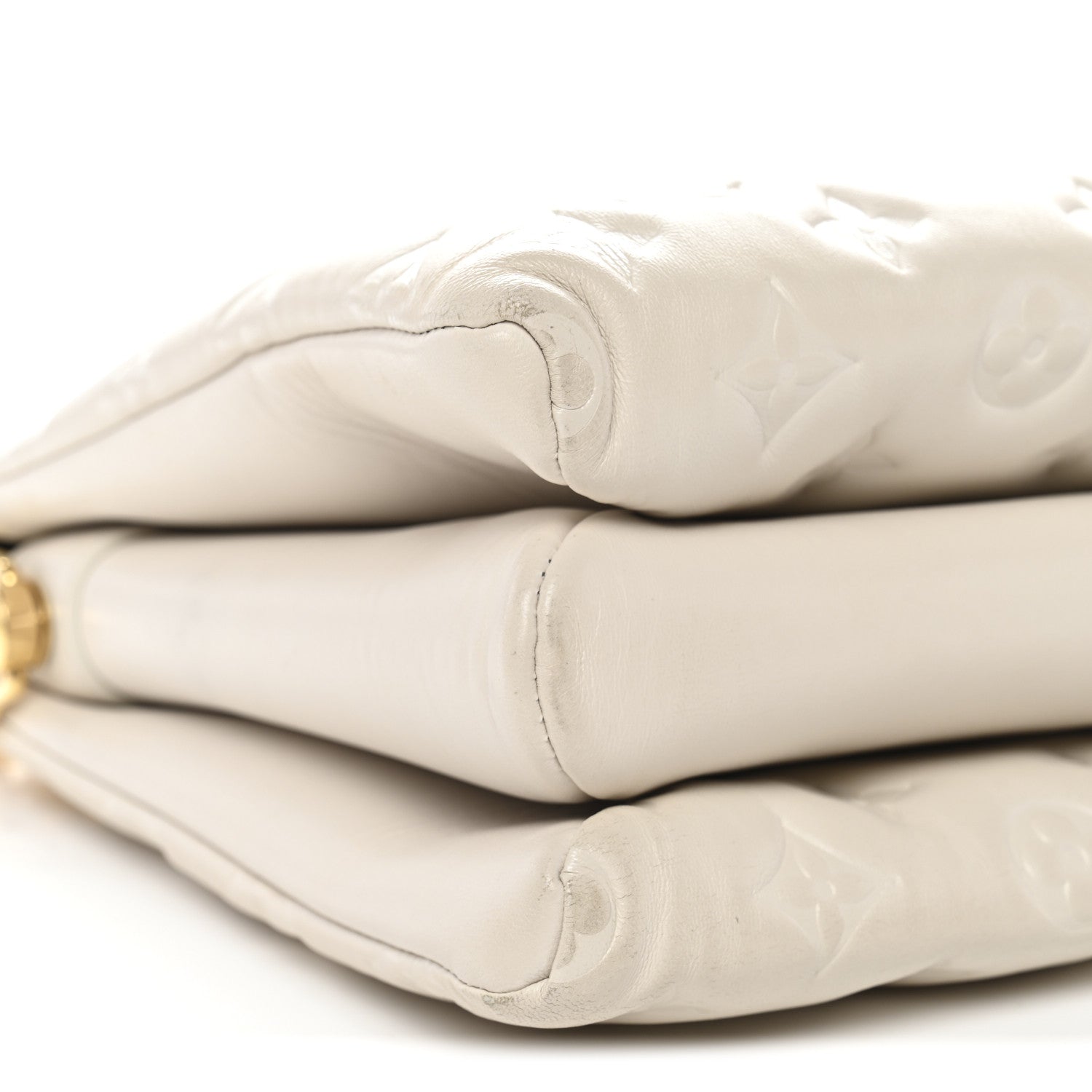 Louis Vuitton Lambskin Embossed Monogram Coussin PM Beige Cream 9 of 12