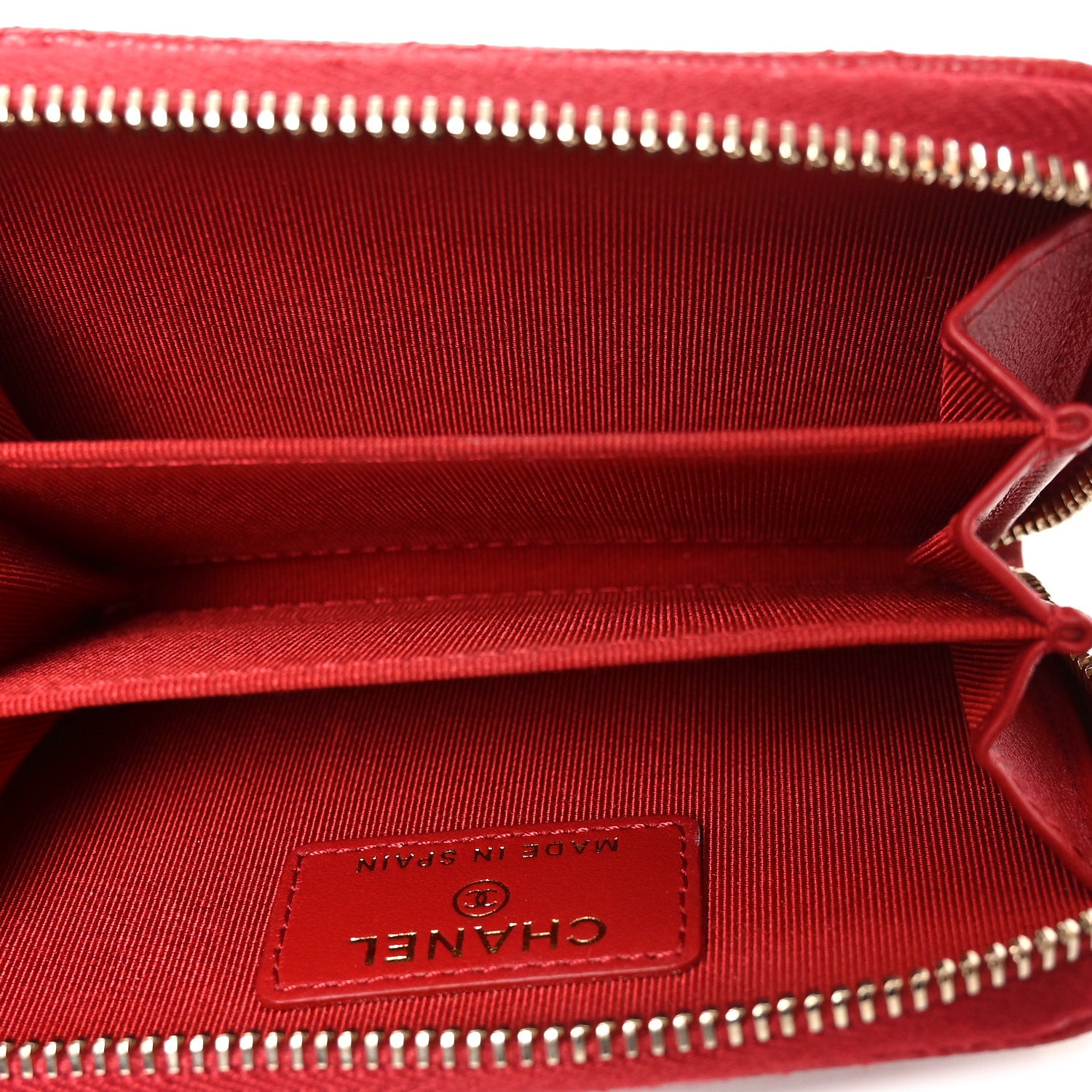 Chanel Caviar Quilted Zip Coin Purse Red 5 of 8