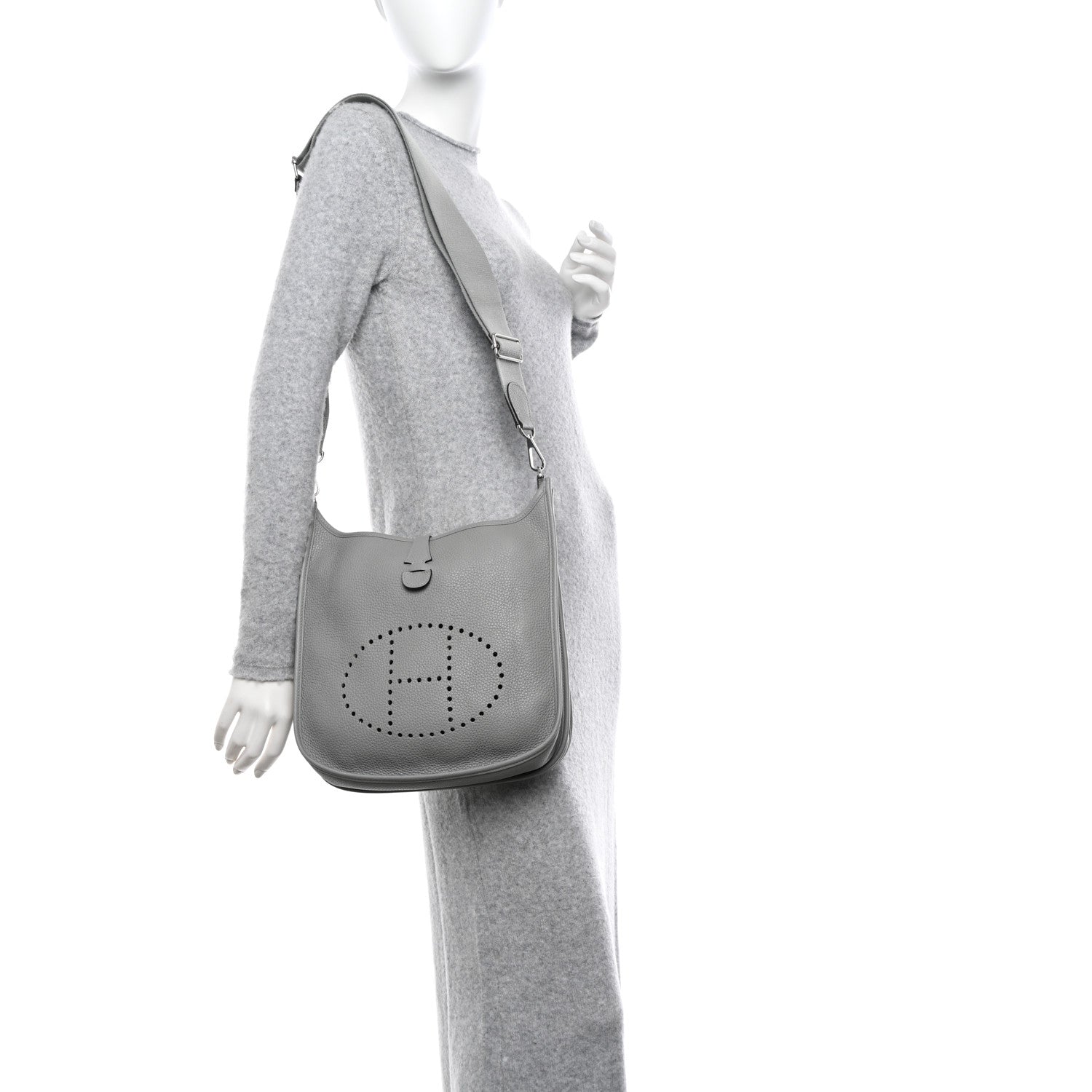 Hermes Taurillon Clemence Evelyne III PM Gris Mouette 2 of 11