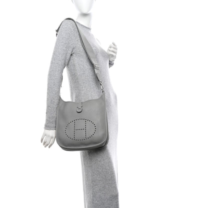 Hermes Taurillon Clemence Evelyne III PM Gris Mouette 2 of 11