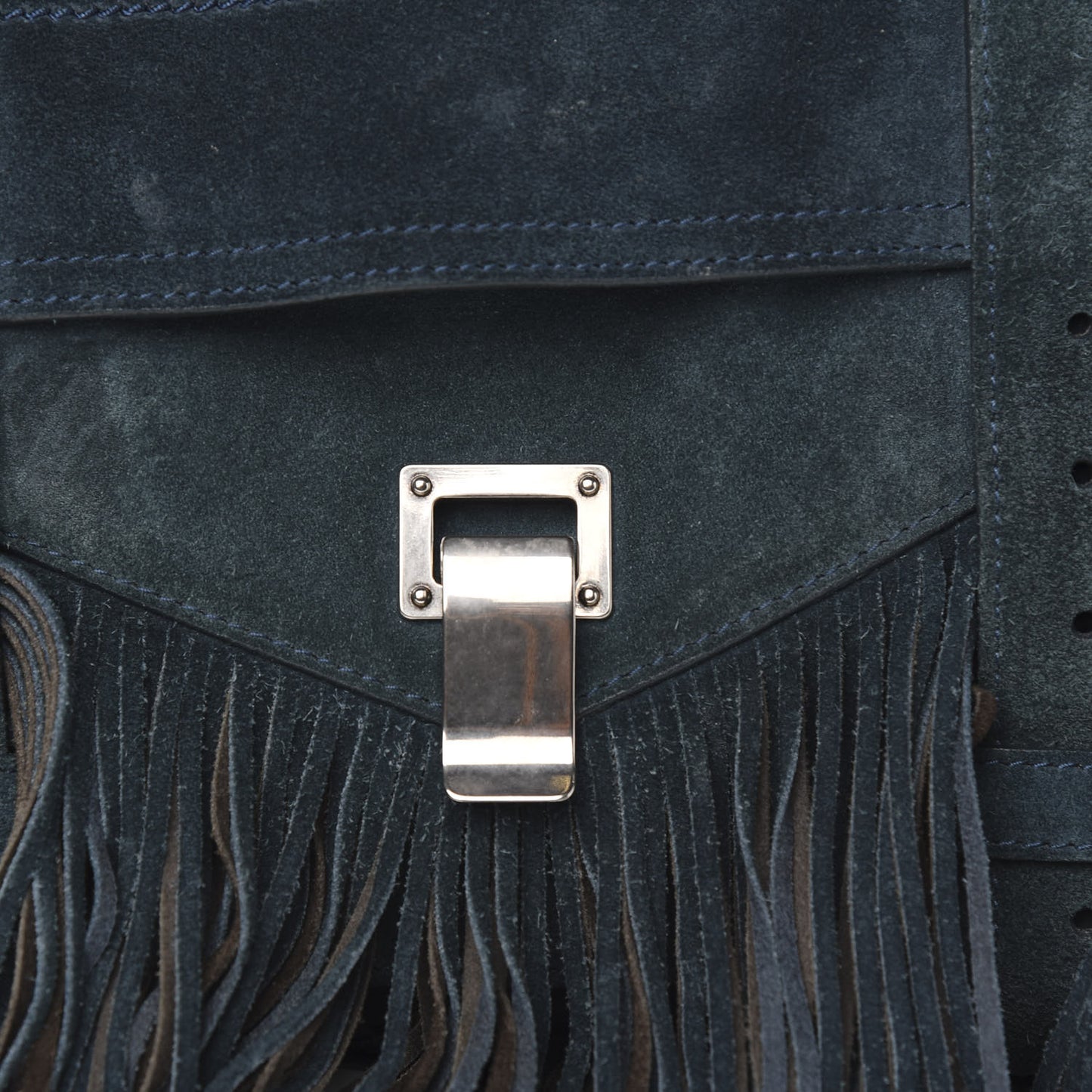 Suede Fringe Medium PS1 Satchel Blue