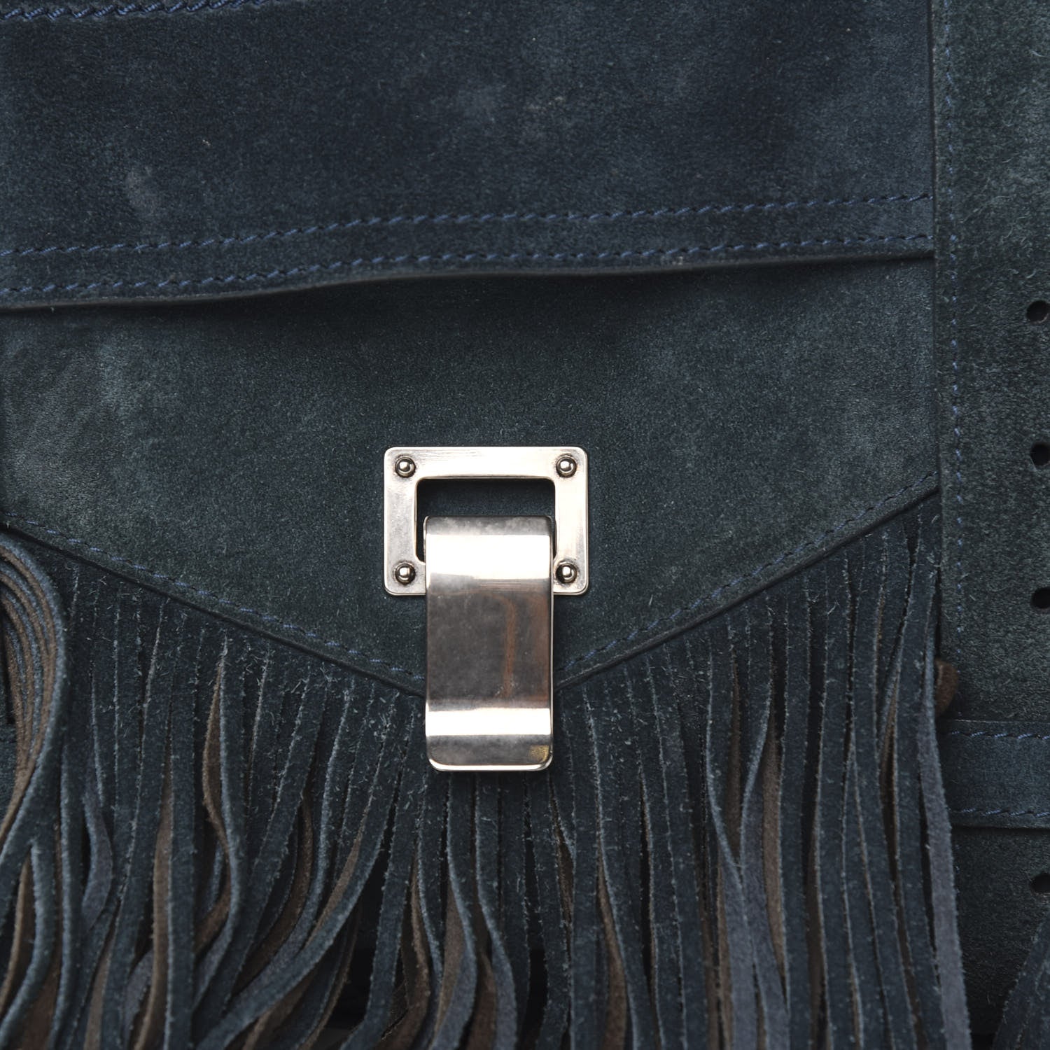 Proenza Schouler Suede Fringe Medium PS1 Satchel Blue 10 of 10