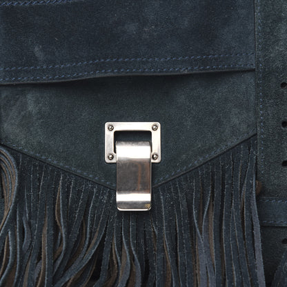 Proenza Schouler Suede Fringe Medium PS1 Satchel Blue 10 of 10