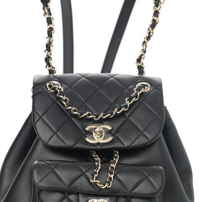 Chanel Lambskin Quilted Small Duma Drawstring Backpack Black 8 of 11