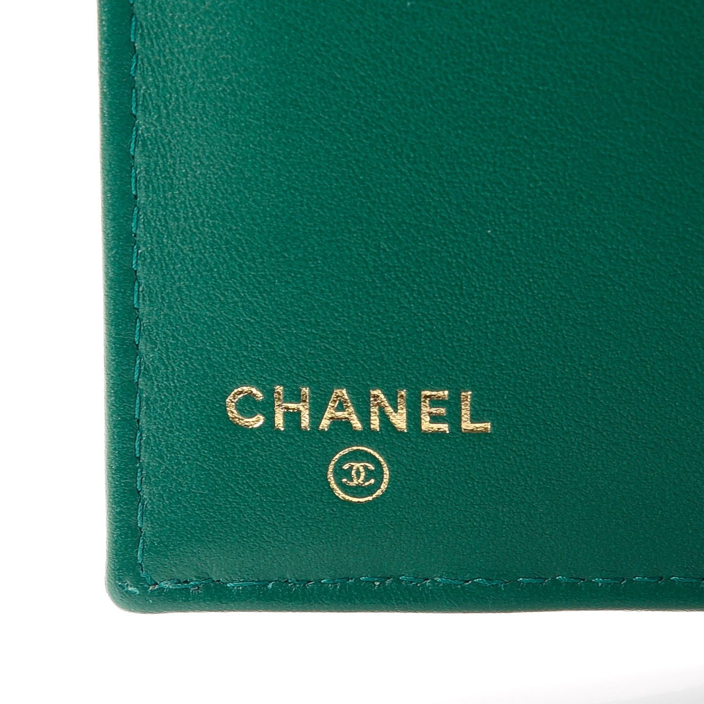 Metallic Caviar Quilted Medium Flap Wallet Green