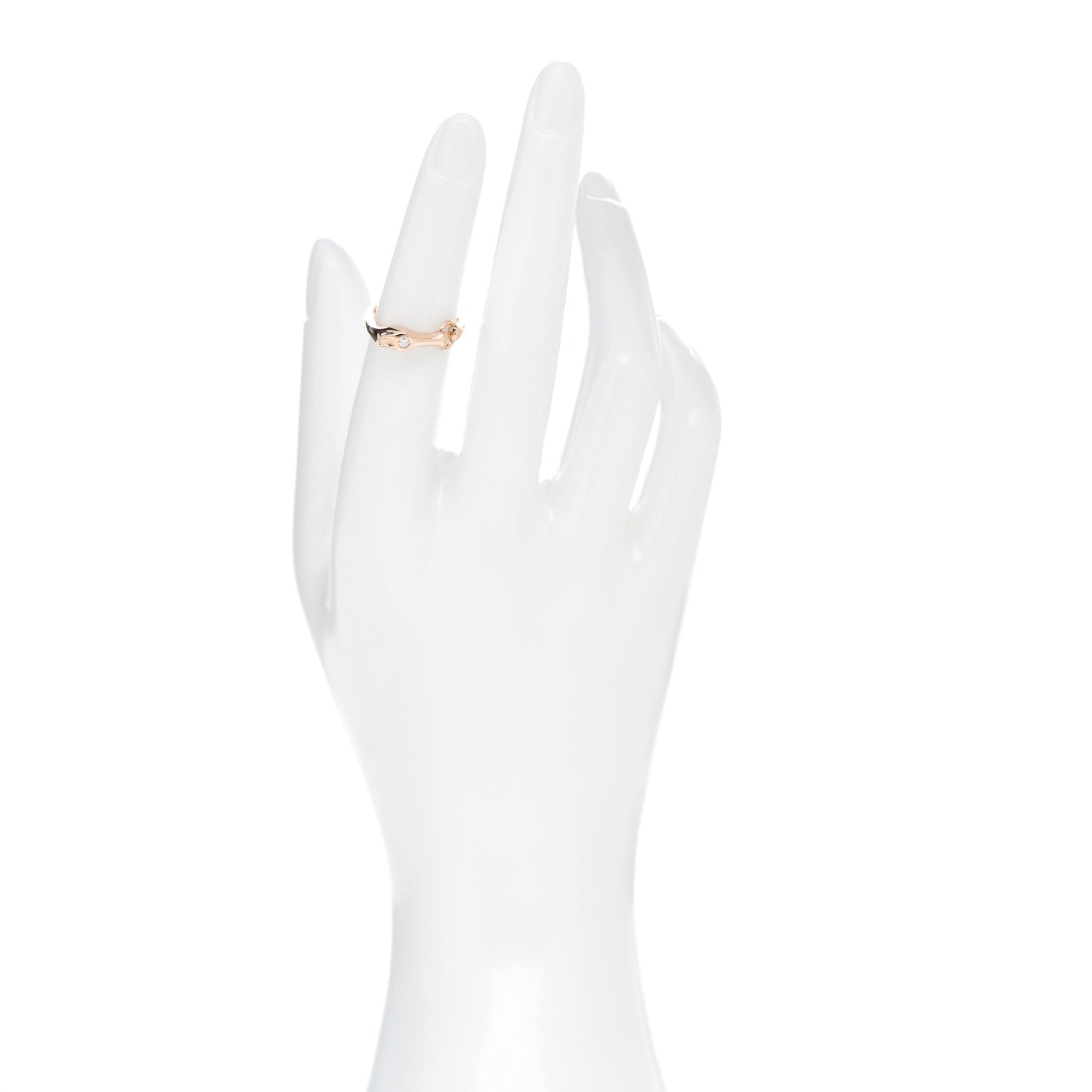 Hermes 18K Rose Gold Diamond TPM Galop Ring 49 4.75 2 of 5