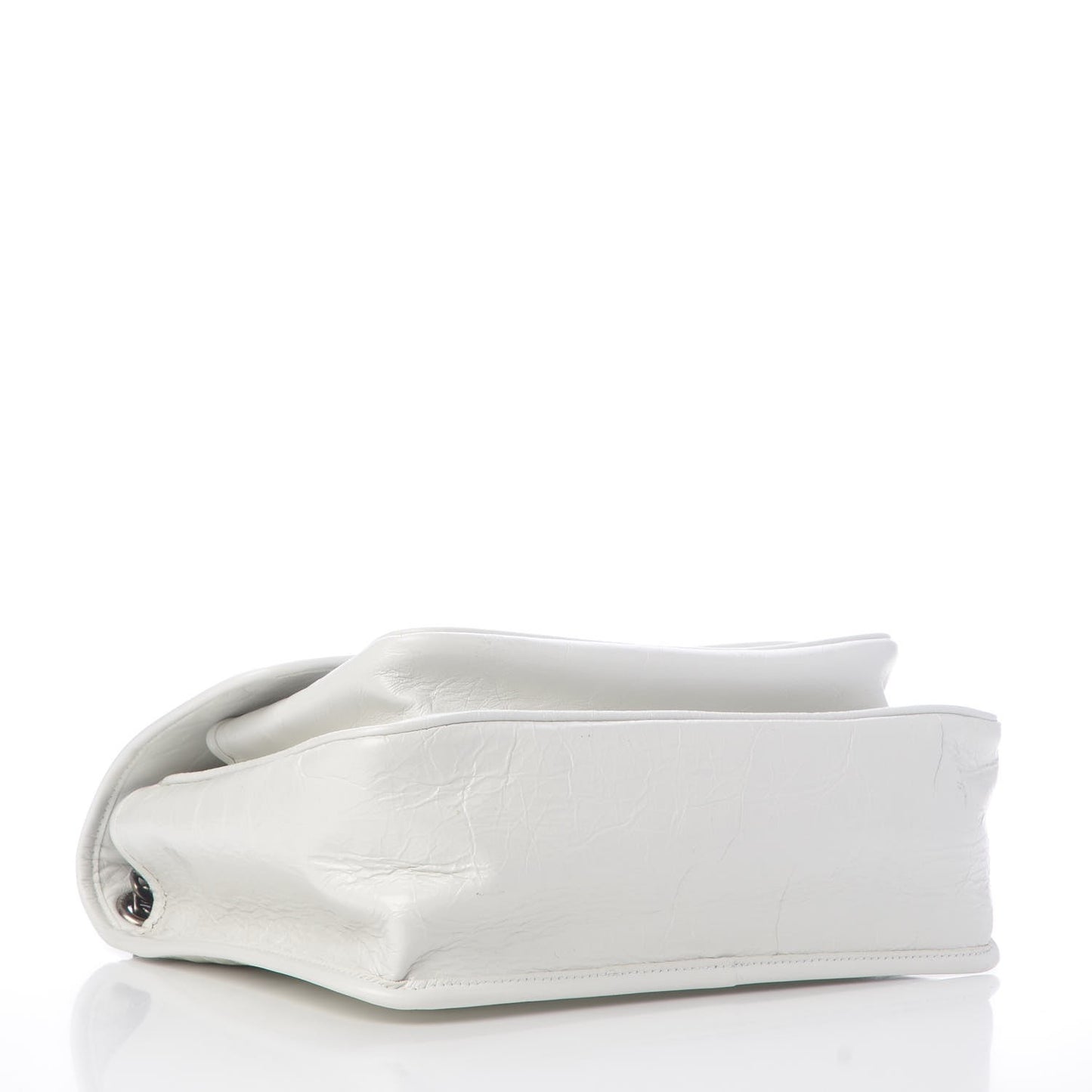 Crinkled Calfskin Matelasse Monogram Medium Niki Chain Satchel Dirty White