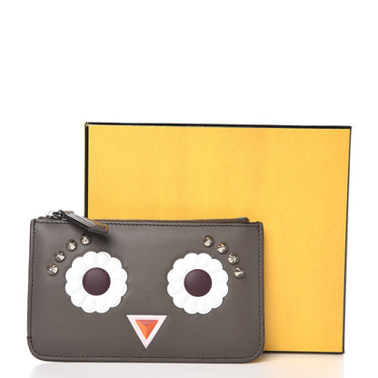 Fendi Vitello Century Lucido Hypnoteyes Studded Coin Pouch Key Case Carbone White Multicolor 8 of 8