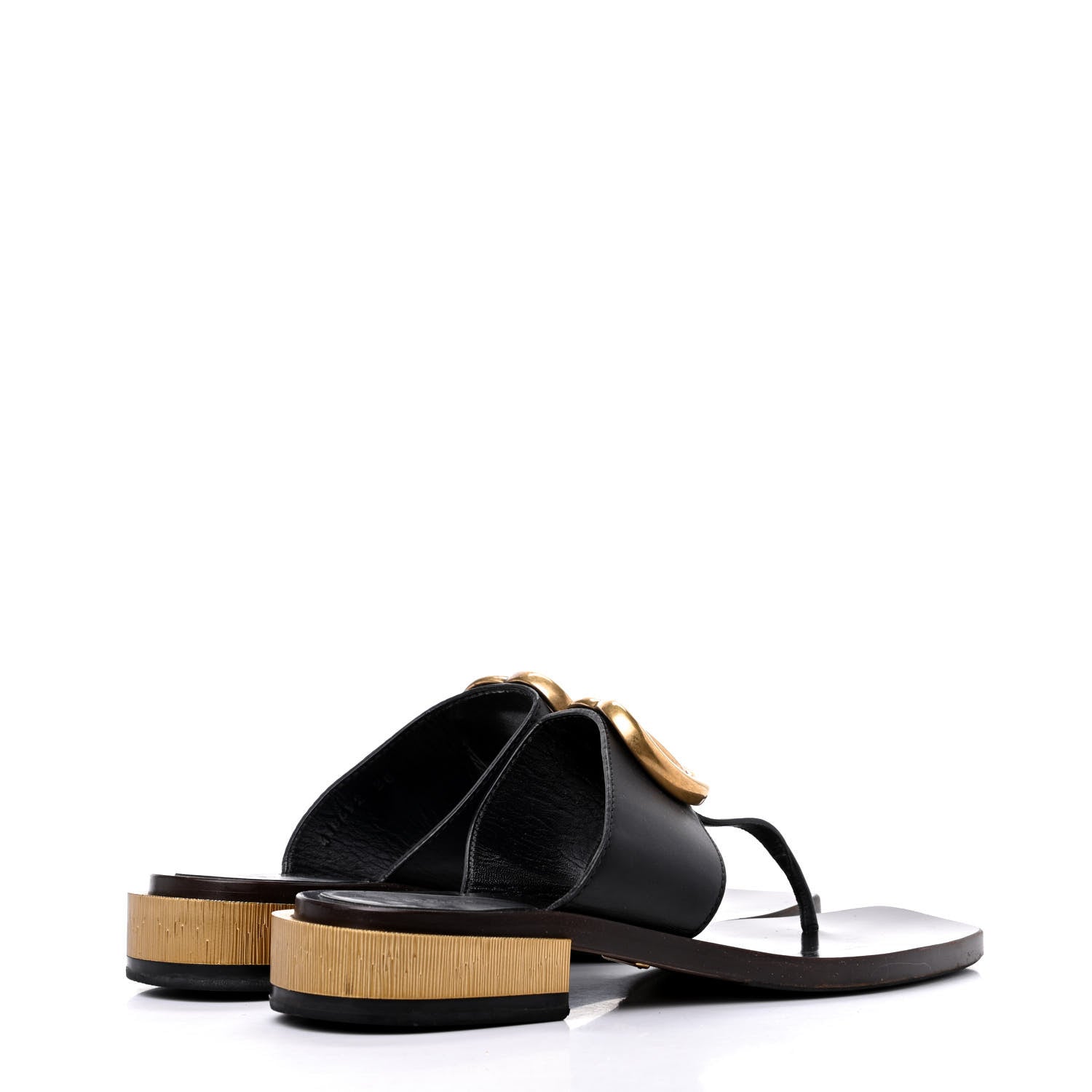 Gucci Lifford Calfskin GG Marmont Thong 25mm Sandals 38 Black 4 of 18