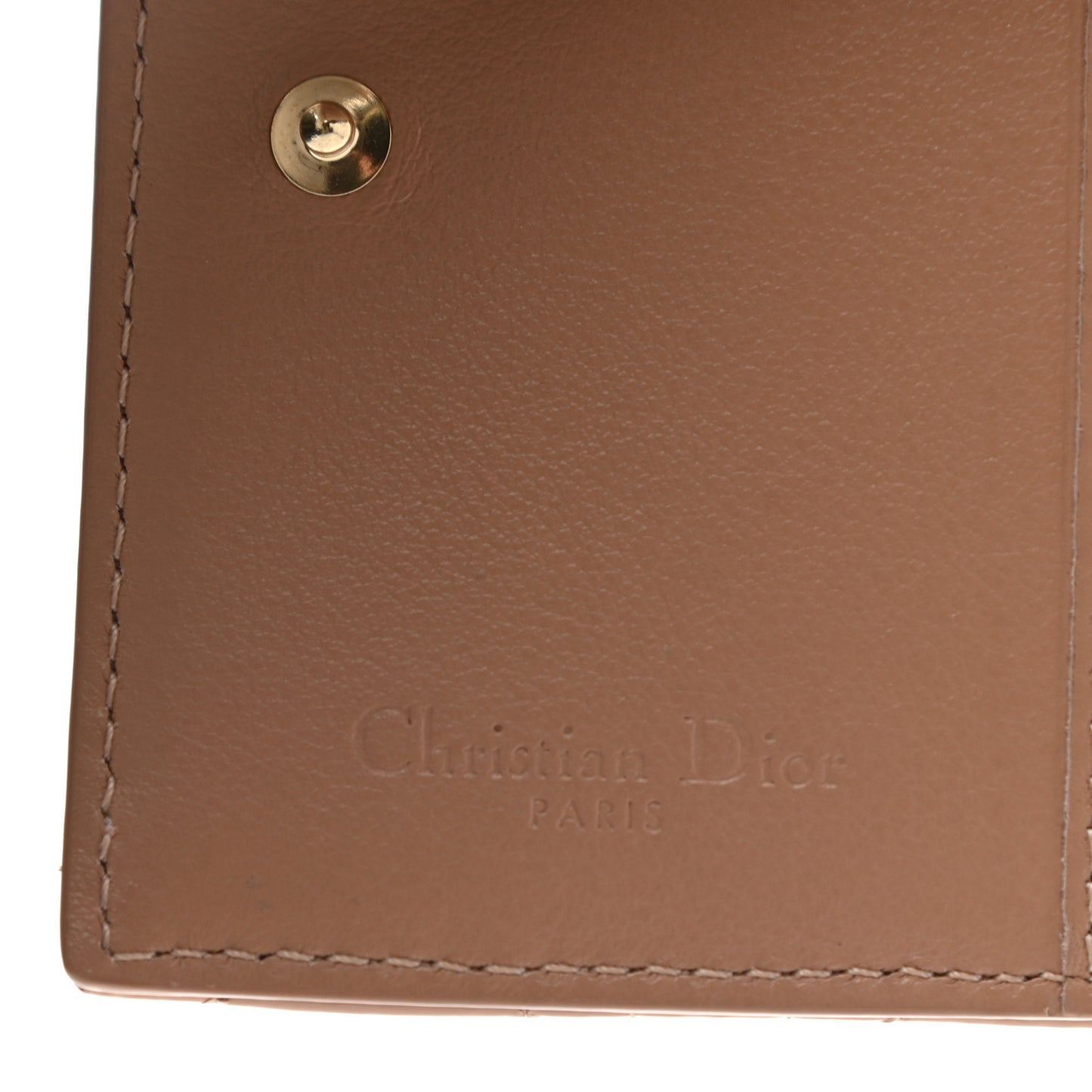 Patent Cannage Small Lady Dior Flap Card Holder Rose De Vents