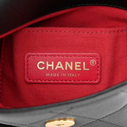 Chanel Calfskin Quilted Chain Small Hobo Bag Black 6 of 10