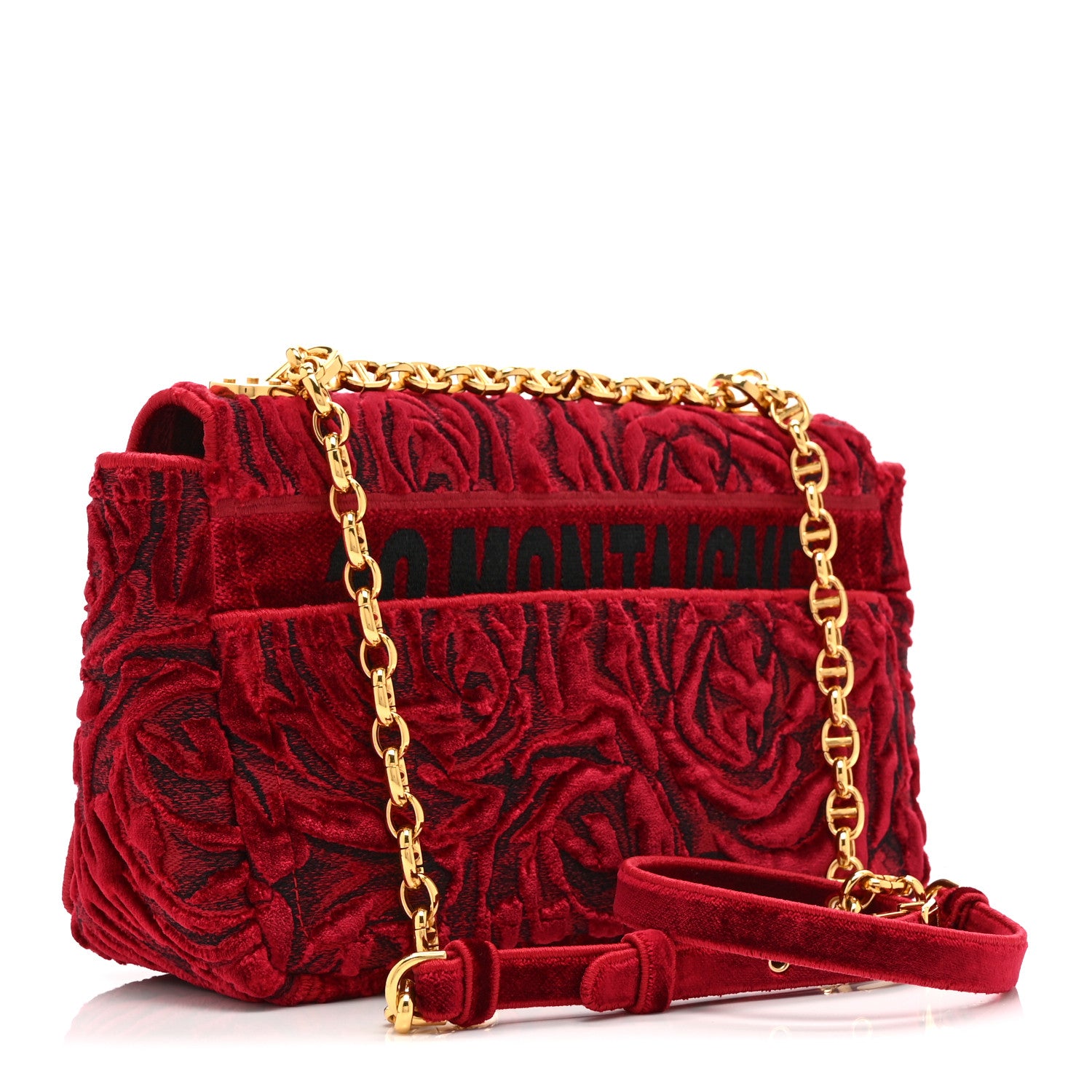 Christian Dior Velvet Rose Medium Caro Bag Rouge 3 of 10