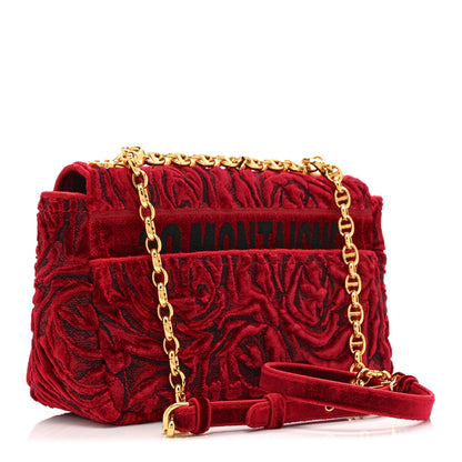 Christian Dior Velvet Rose Medium Caro Bag Rouge 3 of 10