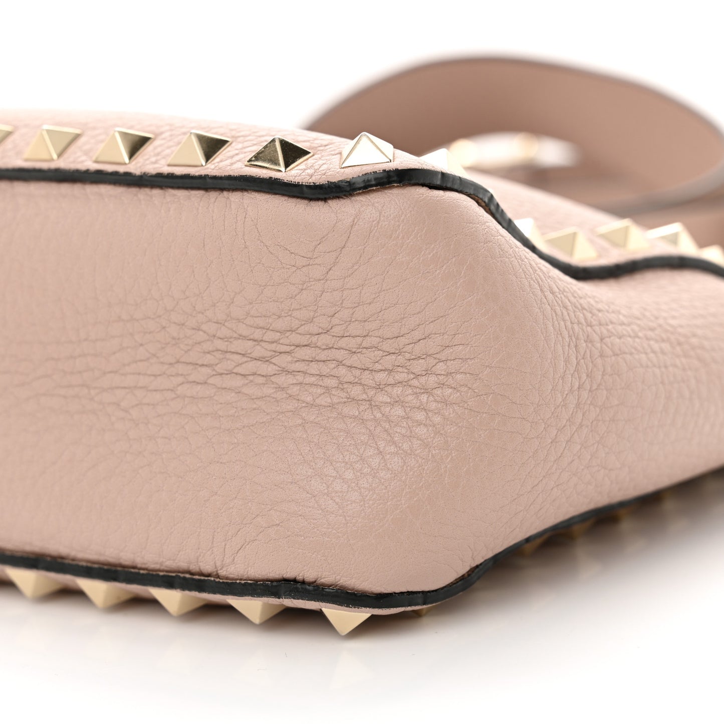 Pebbled Calfskin Mini Rockstud Flip-Lock Messenger Bag Poudre