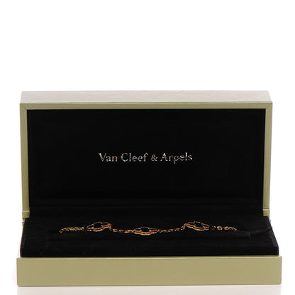 Van Cleef & Arpels 18K Yellow Gold Black Onyx 5 Motifs Vintage Alhambra Bracelet 6 of 6