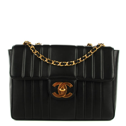 Chanel Lambskin Vertical Quilt Jumbo Flap Black 1 of 9